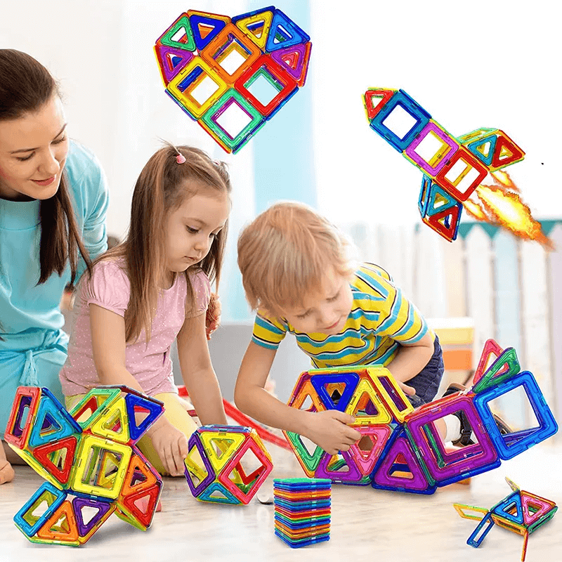 Magnetische Bauklötze - Montessori Magnetische Sets für kreatives Spielen, Bauen und Lernen, perfektes Lernspielzeug für Kinder
