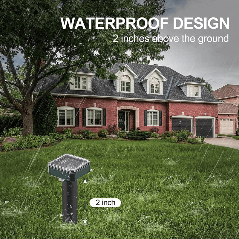 Solarbetriebener Ultraschall-Schädlingsverscheucher | Verscheucht Maulwürfe & Nagetiere | Wasserdicht, 400Hz, Gartenschutz