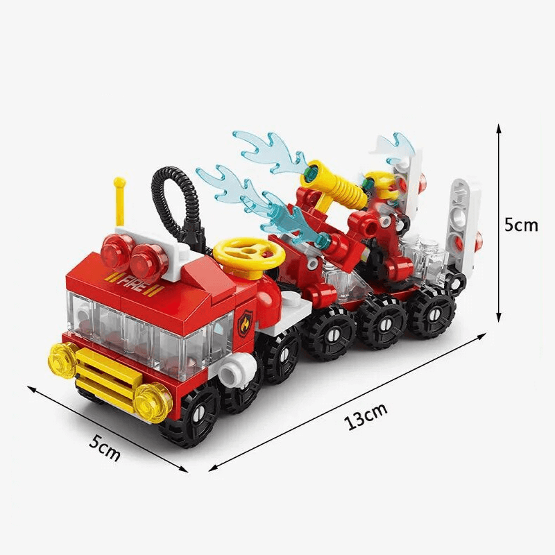 Intelligence Building 6 in 1 Bauklötze - Feuerwehrauto, Polizeiauto und Technikfahrzeug