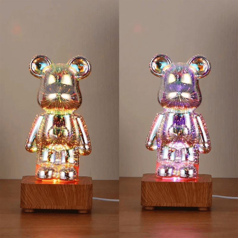 3D Bär Glas Nachtlicht Feuerwerk