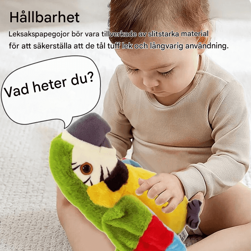 Sprechender Papagei Plüsch - regt die Sprachentwicklung und das fantasievolle Spiel an