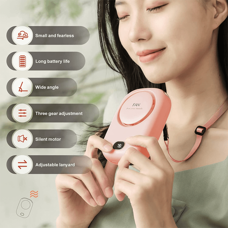 Tragbarer hängender Mini-Nackenventilator 2000mAh