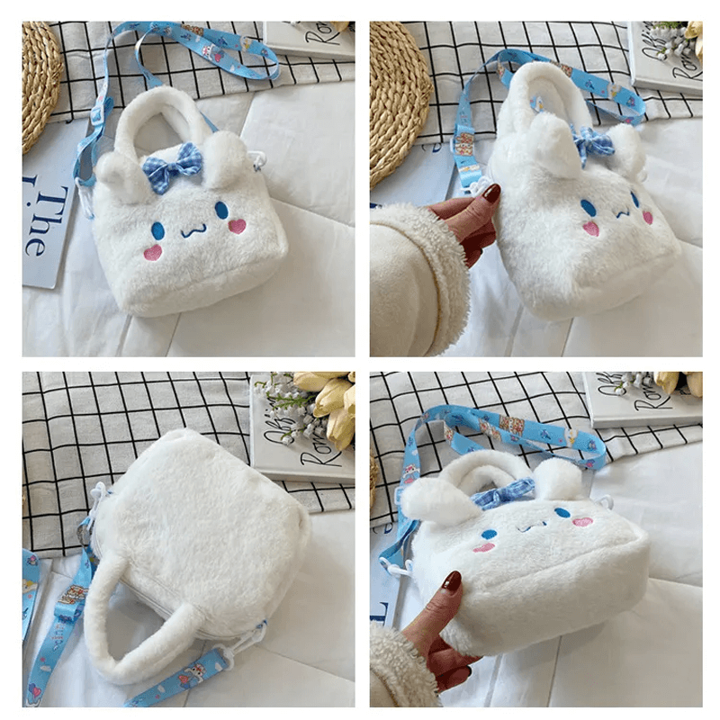 Sanrio Plüsch Tasche - Adorable Handtasche mit Zimtrolle, Melody & Kuromi