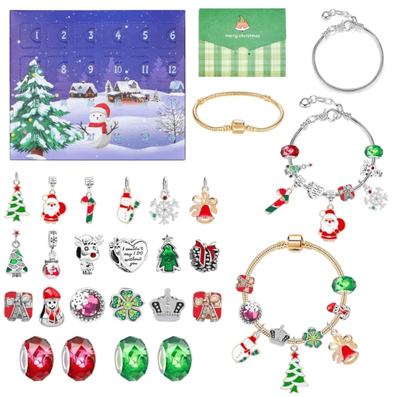 24 Tage Weihnachts-Adventskalender-Schmuckkästchen - DIY-Charm-Armband