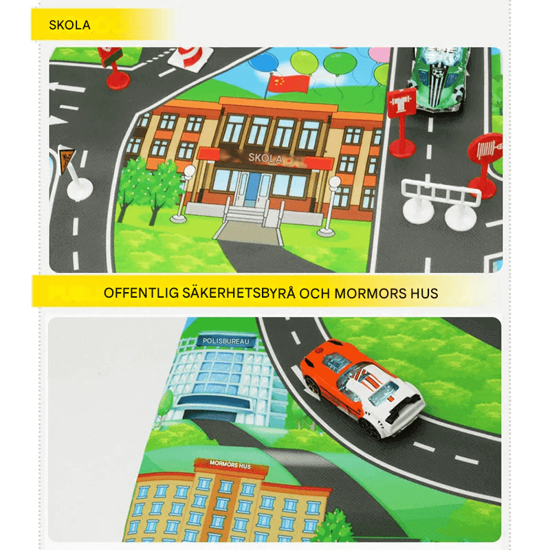 Urban inspirierte Spielmatte - Roadmap Poster für kreatives und pädagogisches Spielen