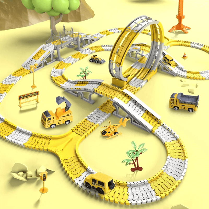 Engineering Car Track - Konstruierbare Rennstrecke mit Mini-Engineering Cars für Kinder