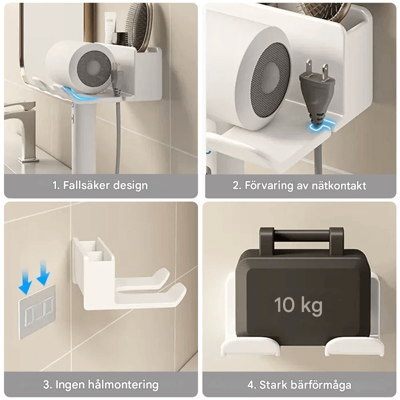 MARIE - Haartrockner-Organisator Wandmontage | Für Zuhause & Friseursalon