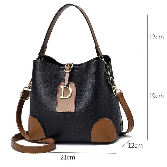 Modeva - Designer inspirierte Vintage Lederhandtasche mit Eimer und Schulterriemen