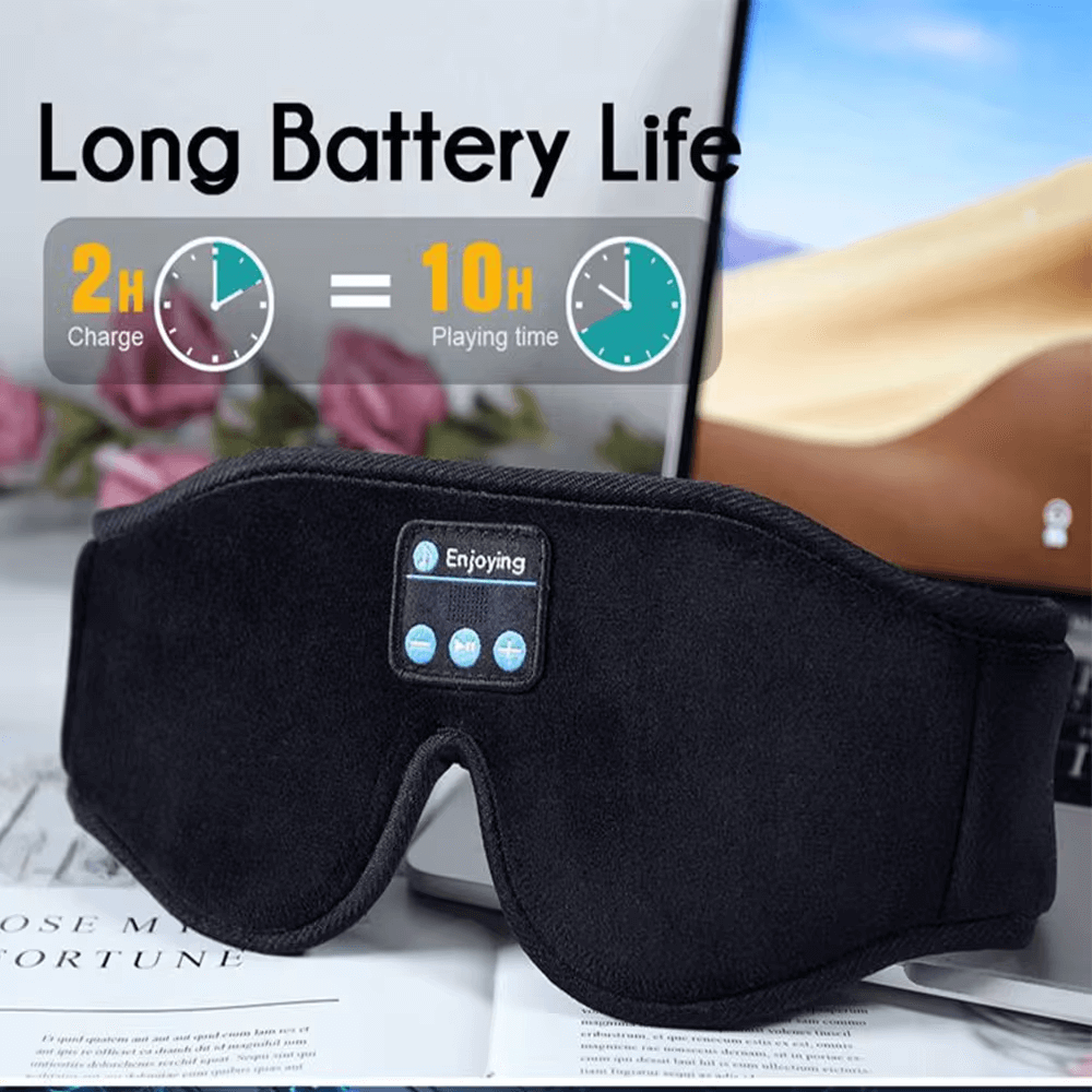 Snoozeit.™ - Bluetooth-Schlafmaske mit HD-Lautsprechern - 3D-Schlaf-Kopfhörer mit automatischer Abschaltung | Wireless Bluetooth 5.0