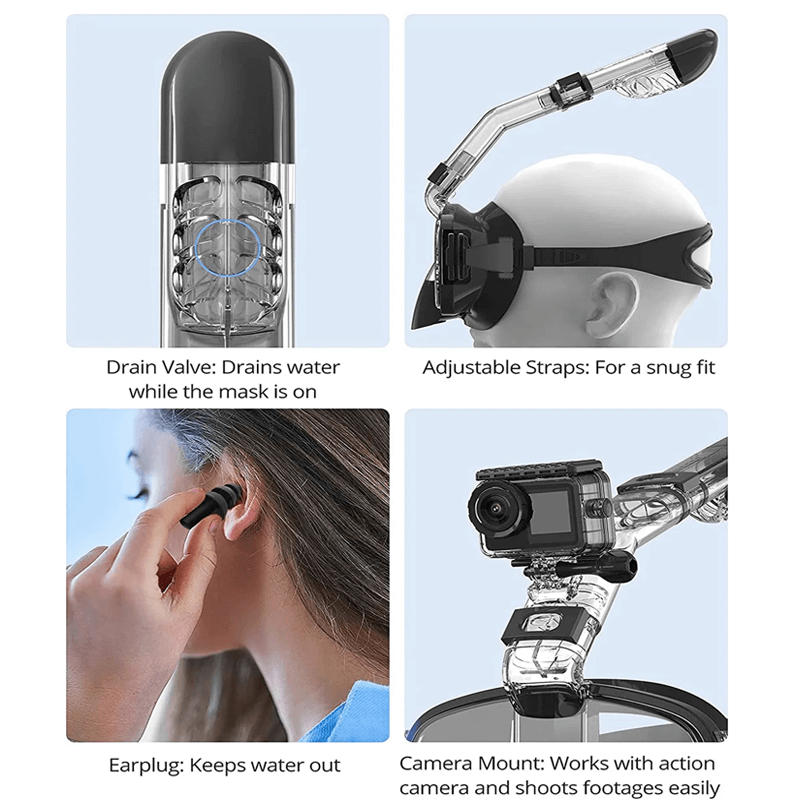 Zusammenklappbare Schnorchelmaske, Tauchmaske Erwachsene