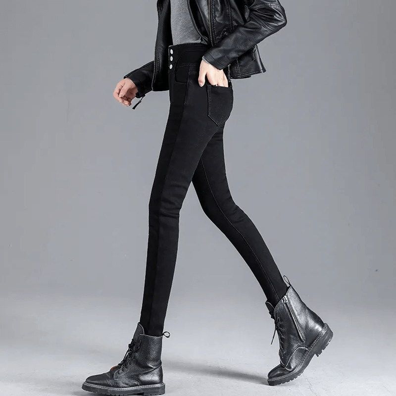 Thermische Winterjeans mit hoher Taille