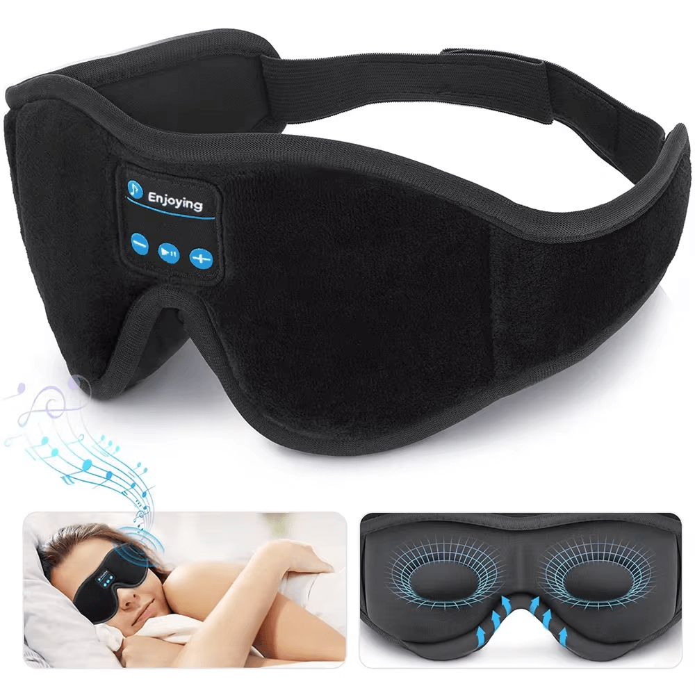 Snoozeit.™ - Bluetooth-Schlafmaske mit HD-Lautsprechern - 3D-Schlaf-Kopfhörer mit automatischer Abschaltung | Wireless Bluetooth 5.0