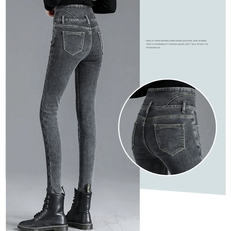 Thermische Winterjeans mit hoher Taille
