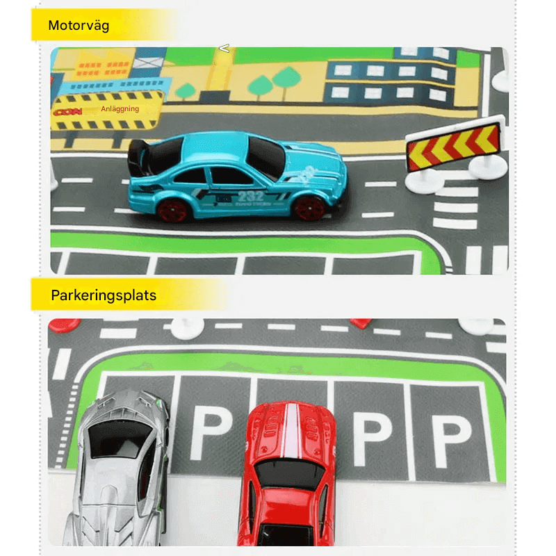 Urban inspirierte Spielmatte - Roadmap Poster für kreatives und pädagogisches Spielen