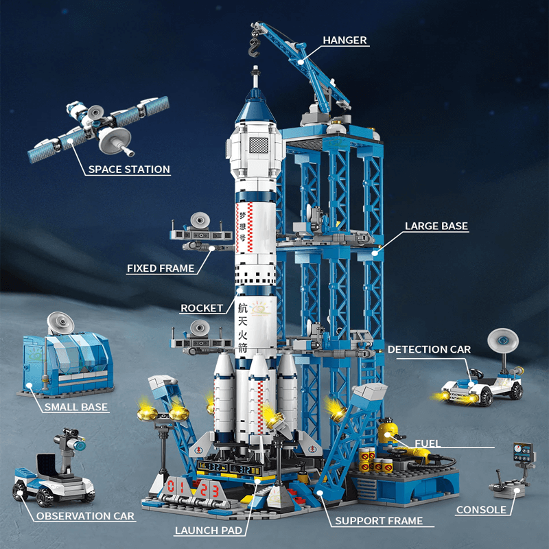 Raketenbauklötze - Kreatives Bauspielzeug für Kinder, Weltraumraketen-Bausätze und DIY-Bauklötze