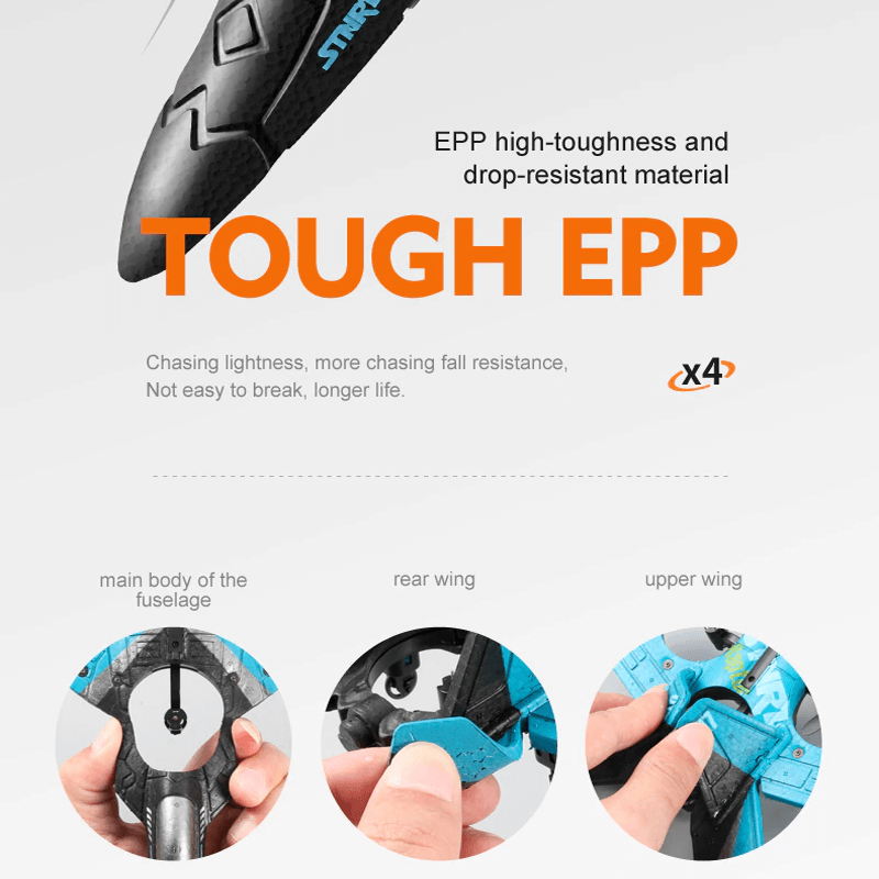 RC Kampfflugzeug aus strapazierfähigem EPP-Schaumstoff mit LED-Leuchten | Ferngesteuertes Flugzeug 2,4GHz für Anfänger & Kinder - Modellflug mit 360° Loop & Lange Flugzeit