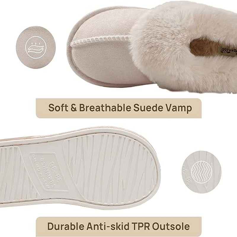 Warme pelzige Hausschuhe