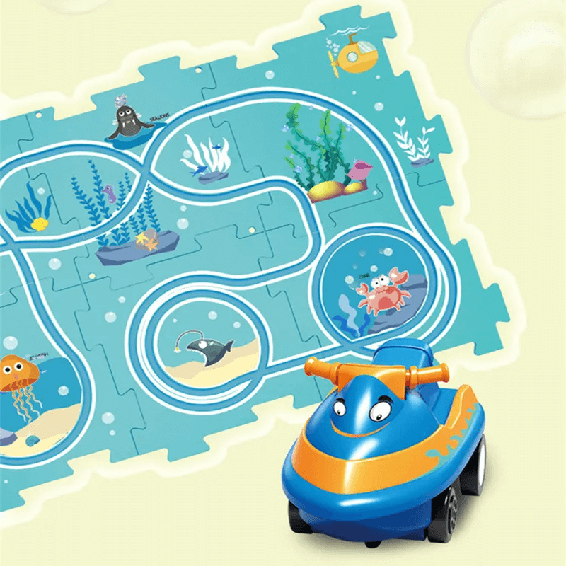 Puzzle-Eisenbahnspielzeug - Motorisches und kreatives Spielset für Kinder zum Selbermachen