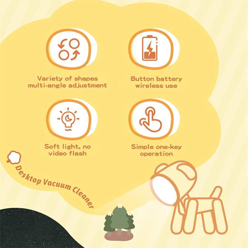 Mini Cute Pet Lamp - Verstellbare LED-Schreibtischlampe, dekoratives Nachtlicht mit Hirsch-Design, perfekt für Kinderzimmer und Schreibtisch