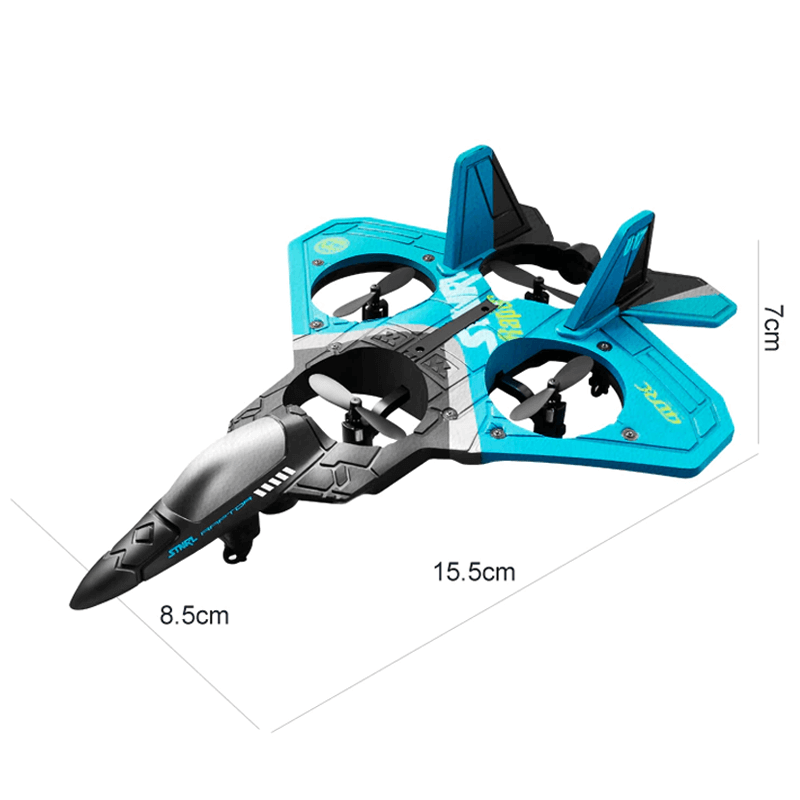 RC Kampfflugzeug aus strapazierfähigem EPP-Schaumstoff mit LED-Leuchten | Ferngesteuertes Flugzeug 2,4GHz für Anfänger & Kinder - Modellflug mit 360° Loop & Lange Flugzeit