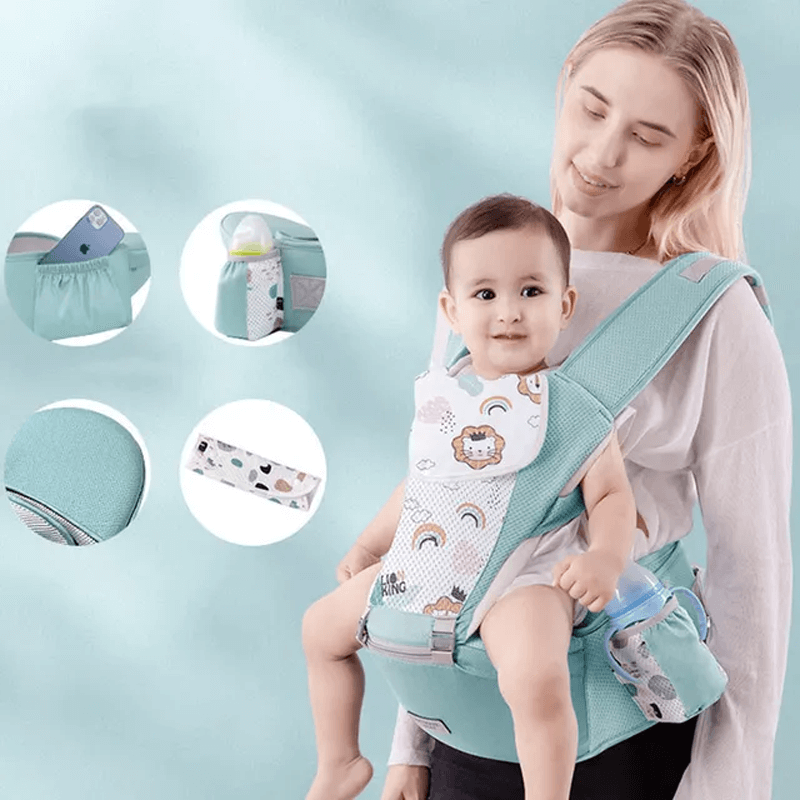 Ergonomische Babytrage mit Aufbewahrung