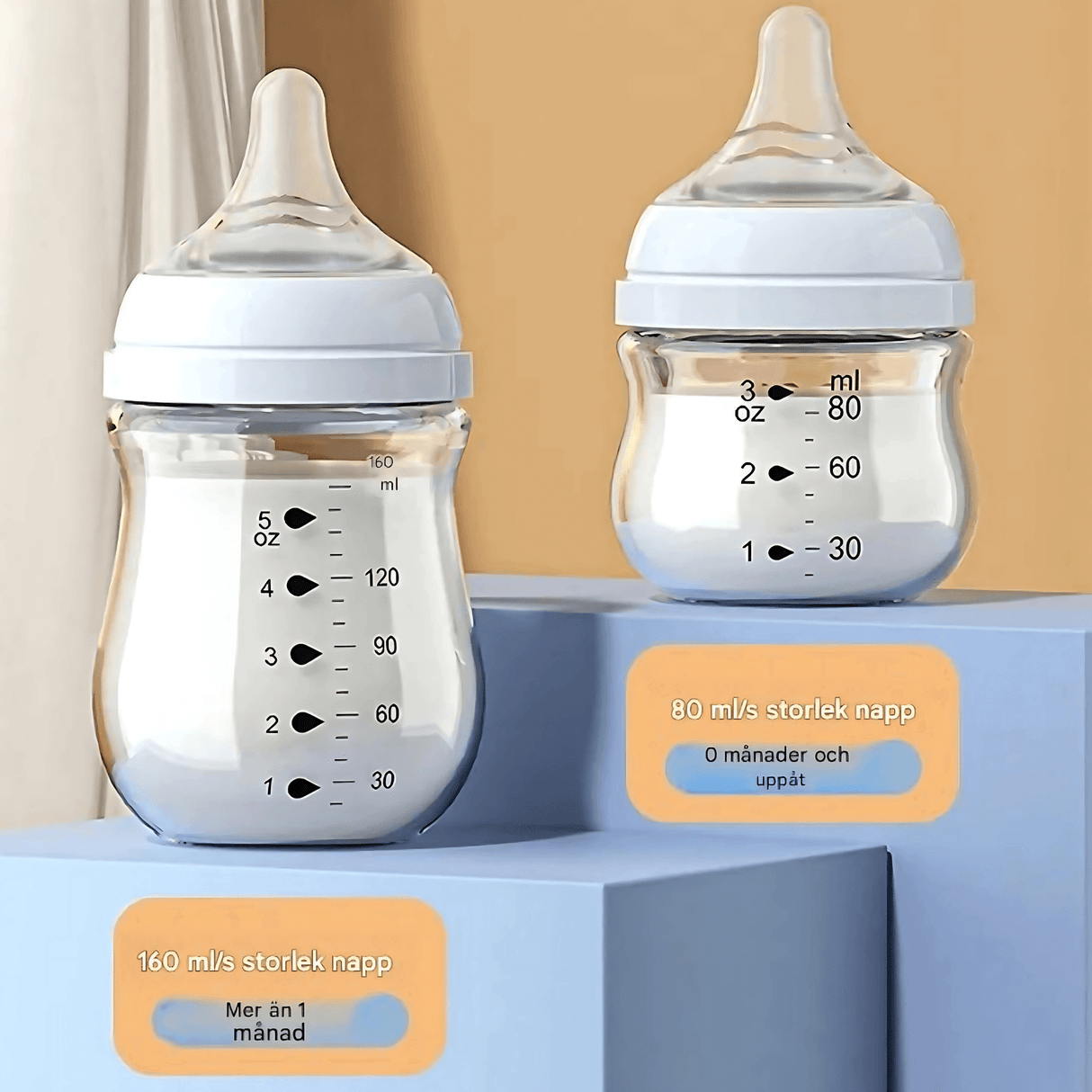 BabyFlow - Anti-Colic Glas-Babyflasche mit weichem Silikon-Sauger & Kontrolliertes Flow Design