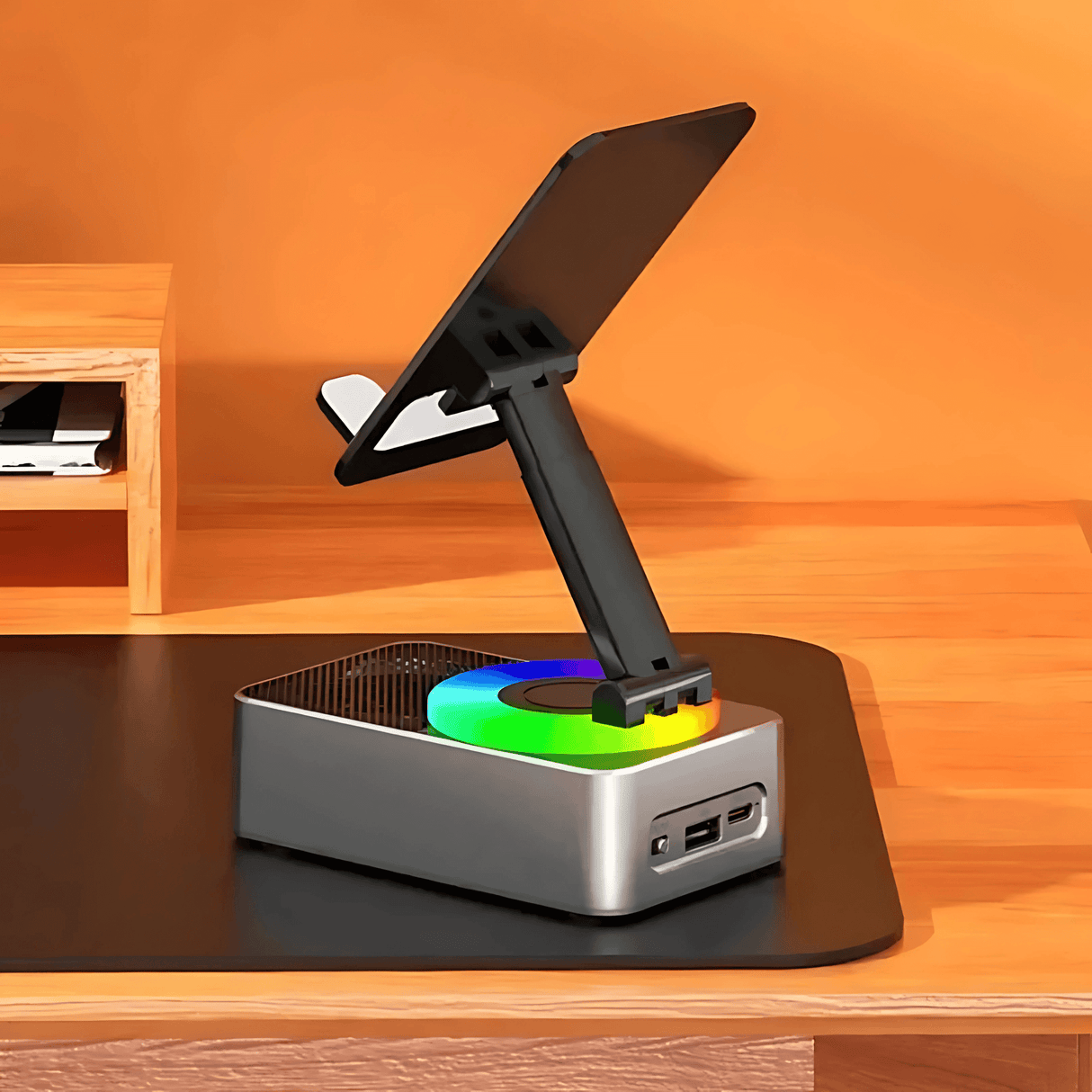 EchoStand - 5-in-1 drahtloser Bluetooth-Lautsprecher, Handyhalterung & Powerbank für Reisen, Zuhause und Party