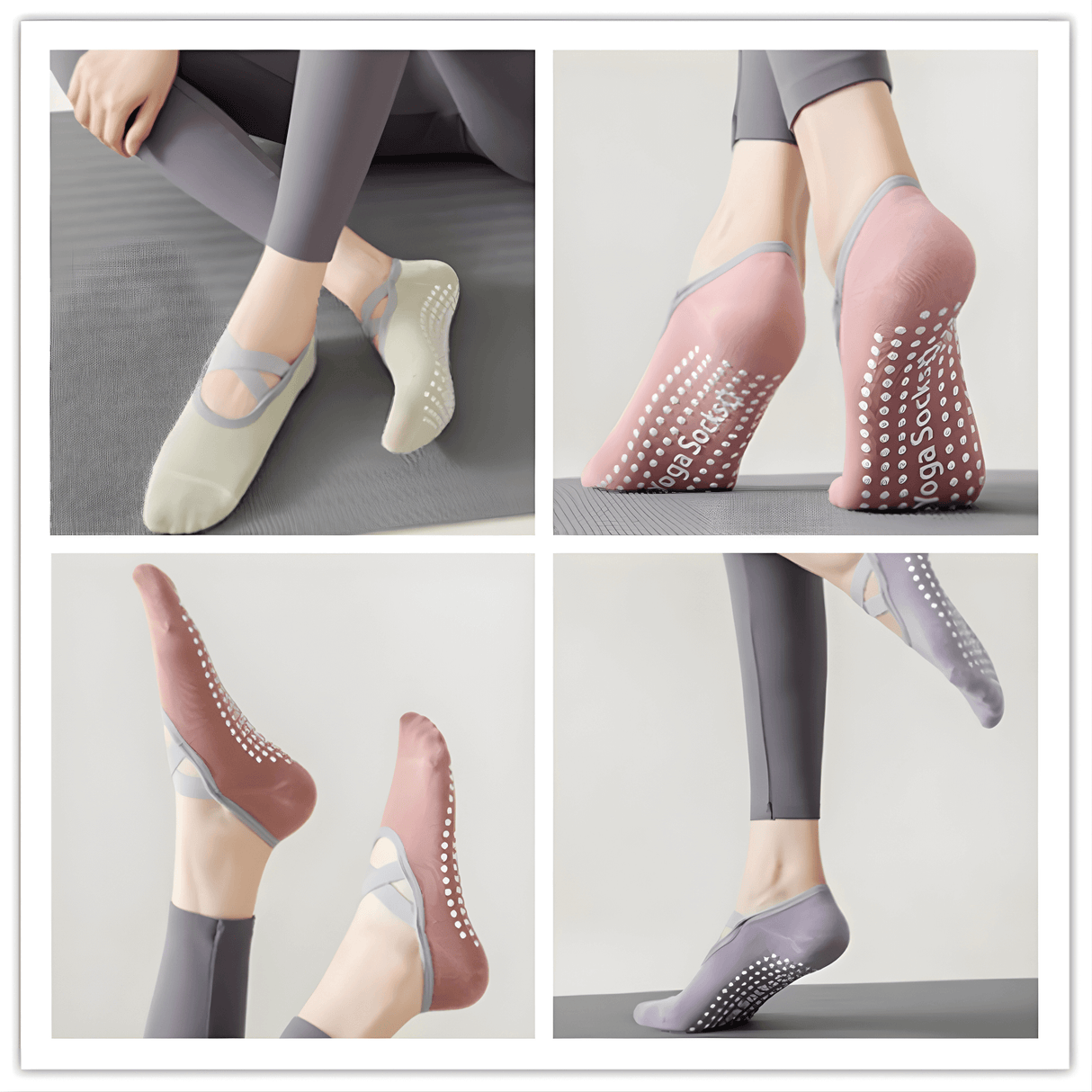 GripFlow - Rutschfeste Yoga- und Pilates-Socken mit atmungsaktivem Komfort & Stabiler Grip