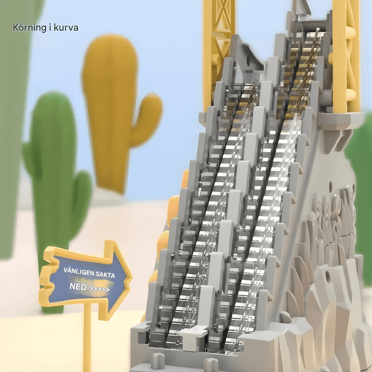 DinoTrack - Elektrische zweigleisige Dinosaurierrutsche mit dynamischer Klettertreppe, Lichter & Musik für Kinder