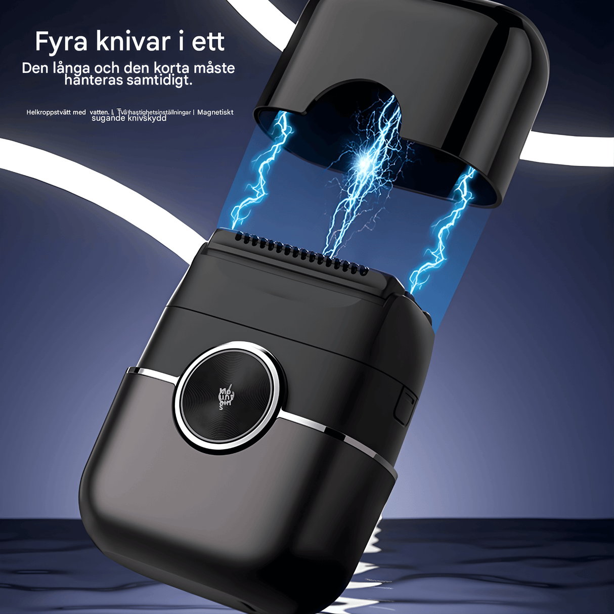 TrimPro - Tragbarer Elektrorasierer mit 4-Klingen-System & Waschbares Design für Körper und Gesicht