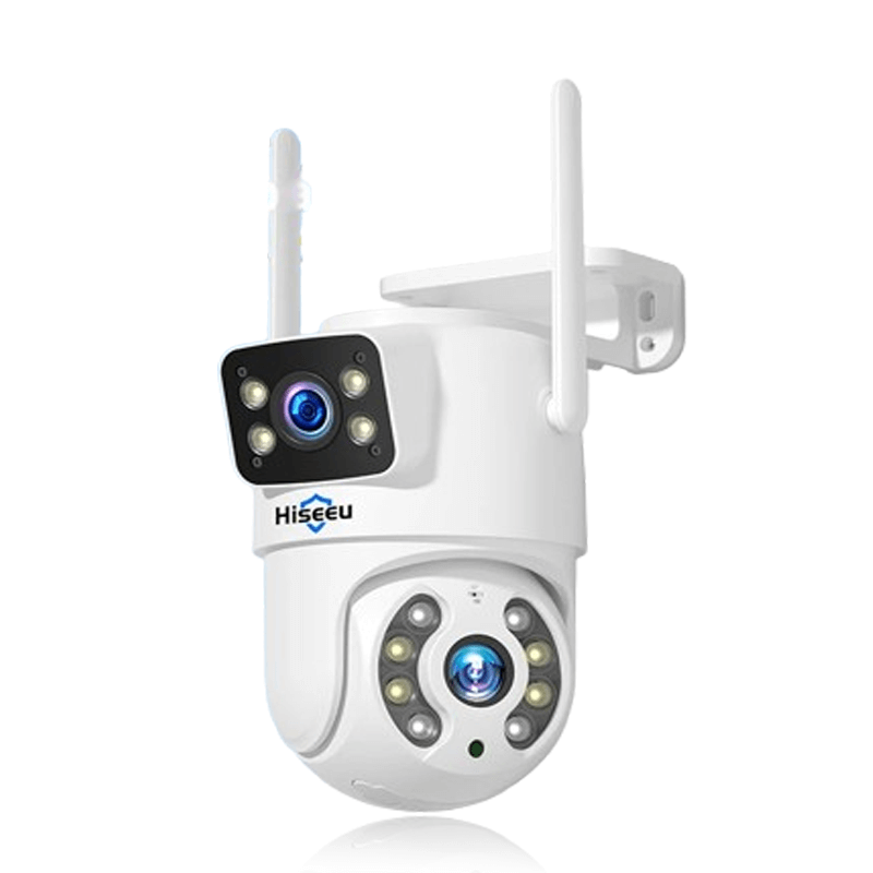 360° WiFi Dual Lens Surveillance Camera | AI Human Detection, Nachtsicht, IP66 & Mobile Control