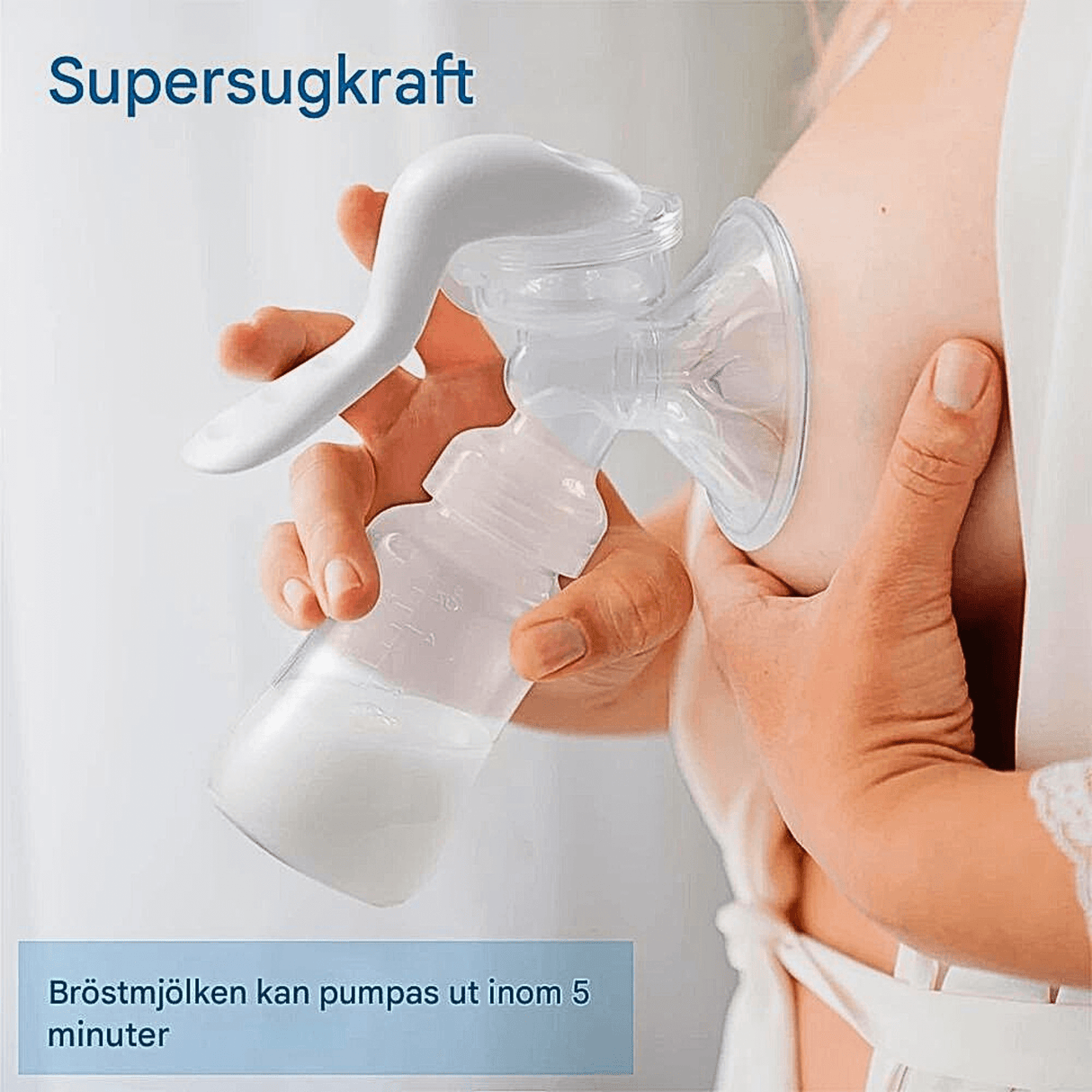 LactiMate - Handmilchpumpe aus BPA-freiem Silikon mit ergonomischem Griff & Leiser Betrieb