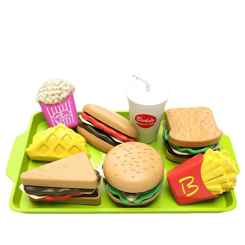 Mini Pretend Food Set - Realistischer Hamburger-Teller für Kinder-Rollenspiele