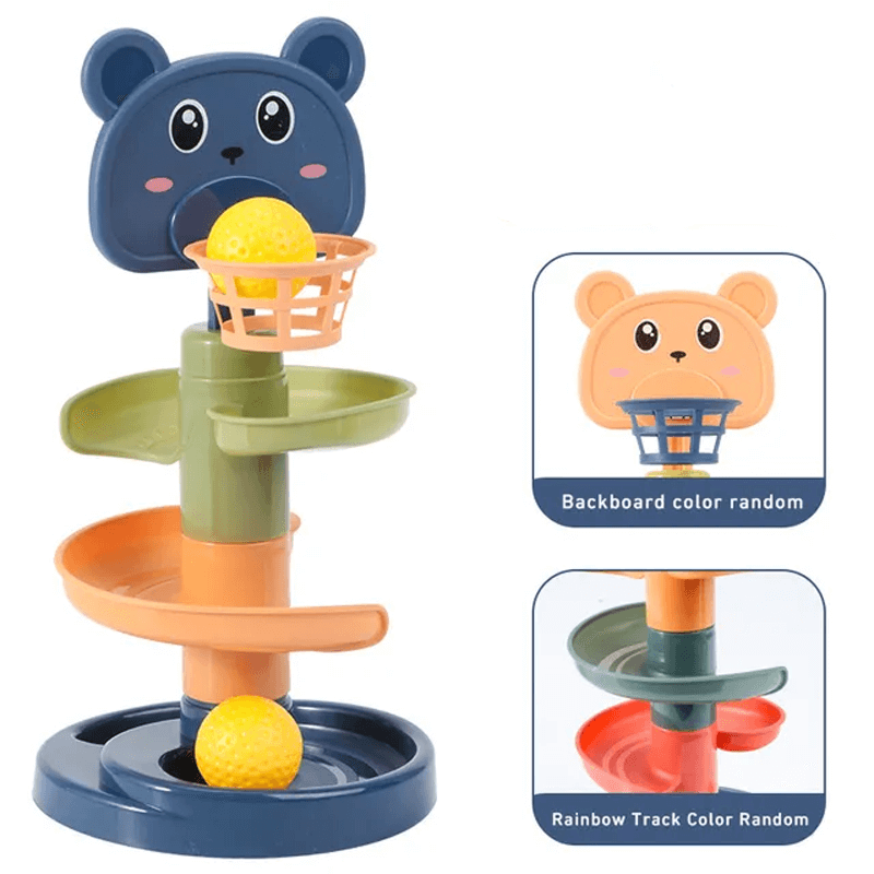 Montessori Ball Slide für Kinder | Educational Kit mit farbigen Ringen - Sensory Play & Early Development 3m+