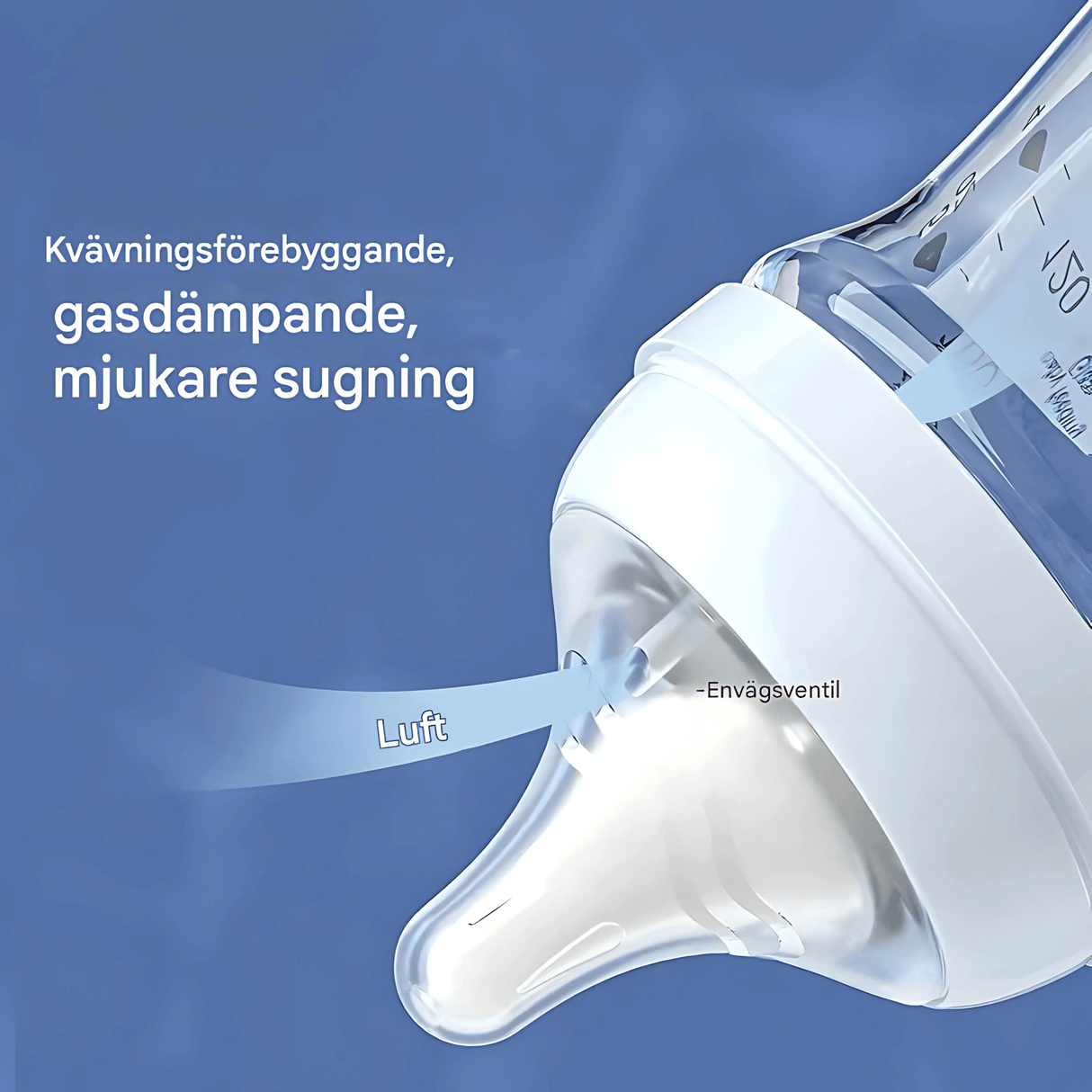 BabyFlow - Anti-Colic Glas-Babyflasche mit weichem Silikon-Sauger & Kontrolliertes Flow Design