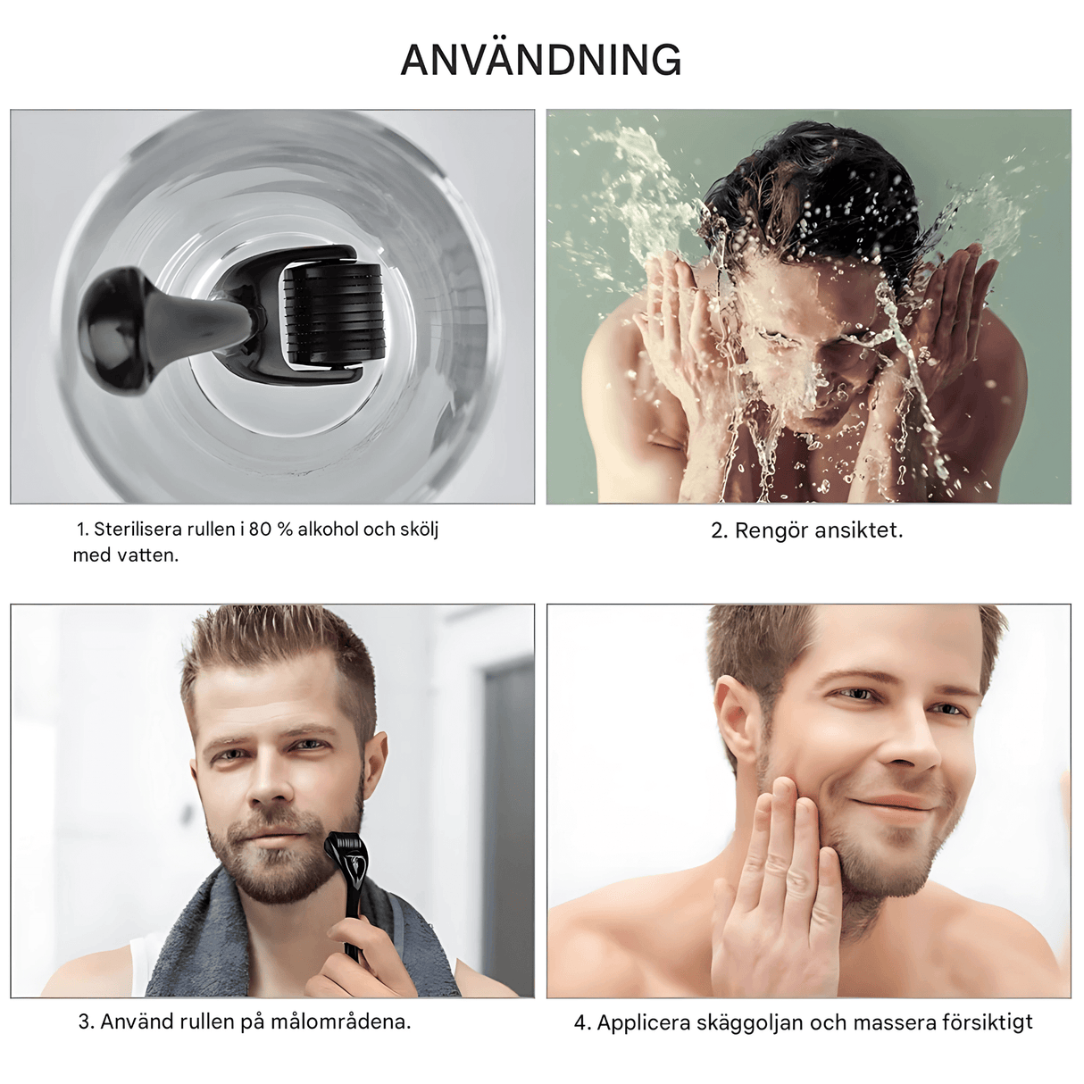 BeardPeak - Bartpflege-Set mit Öl, Balsam, Mikro-Nadel-Roller & Kamm für einen gepflegten Bart