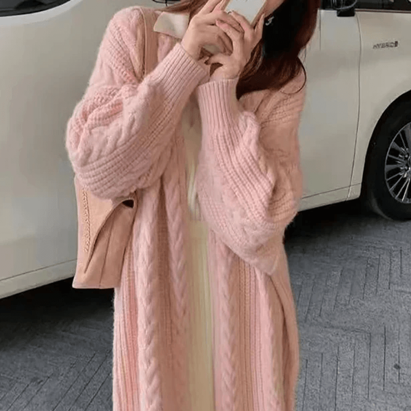 Locker gestrickte Strickjacke