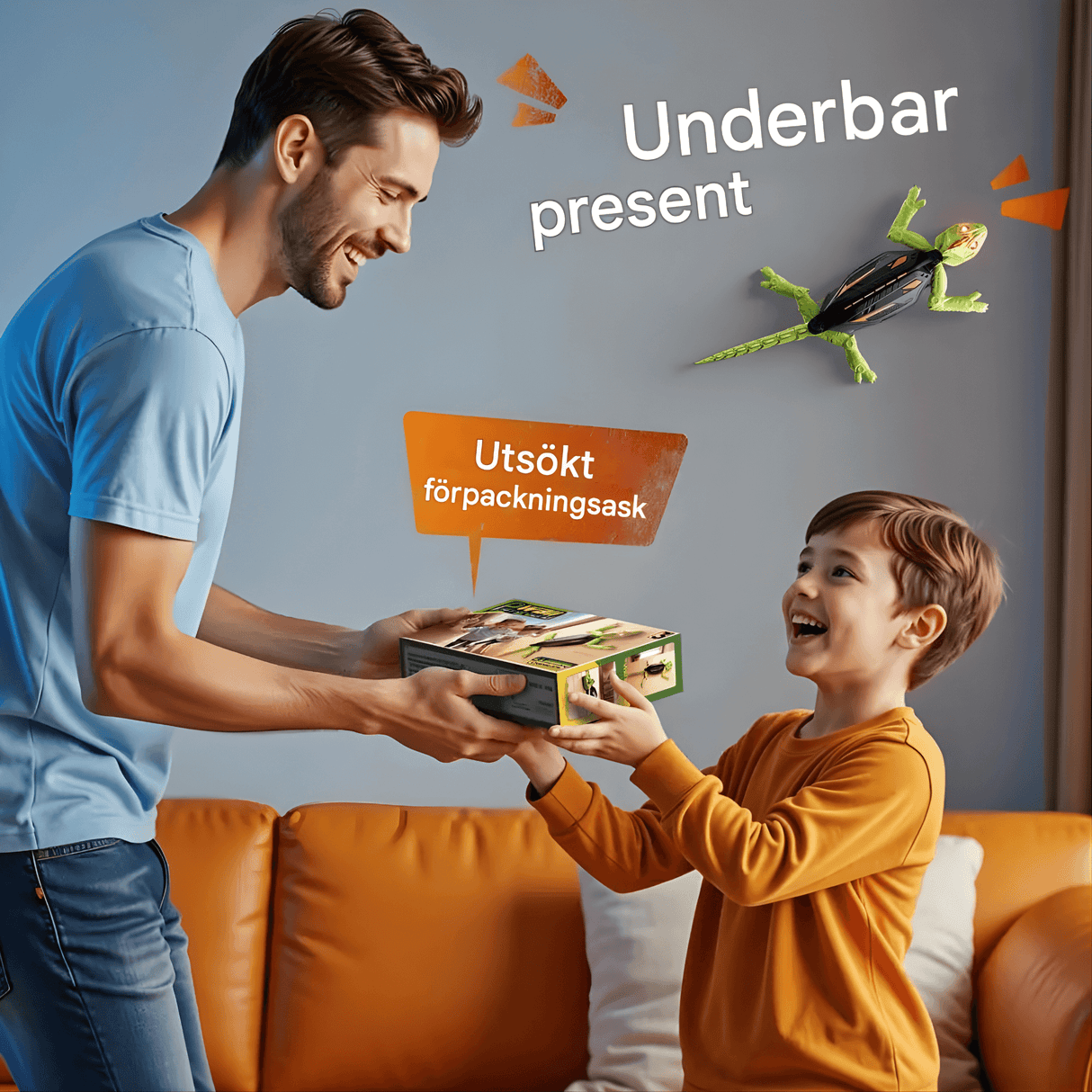 CrawlBot - Ferngesteuerter Wandklettergecko & Kakerlaken-Spielzeug mit LED-Licht & Wiederaufladbare Batterie für Kinder