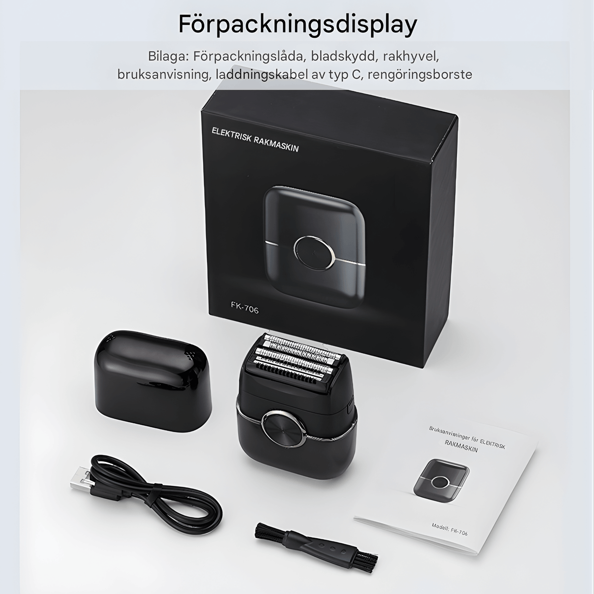 TrimPro - Tragbarer Elektrorasierer mit 4-Klingen-System & Waschbares Design für Körper und Gesicht