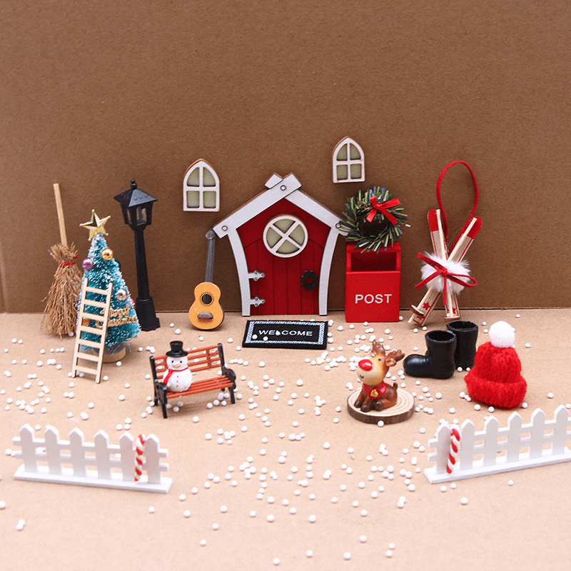 Weihnachtsdekoration Miniaturenset Haus des Weihnachtsmannes