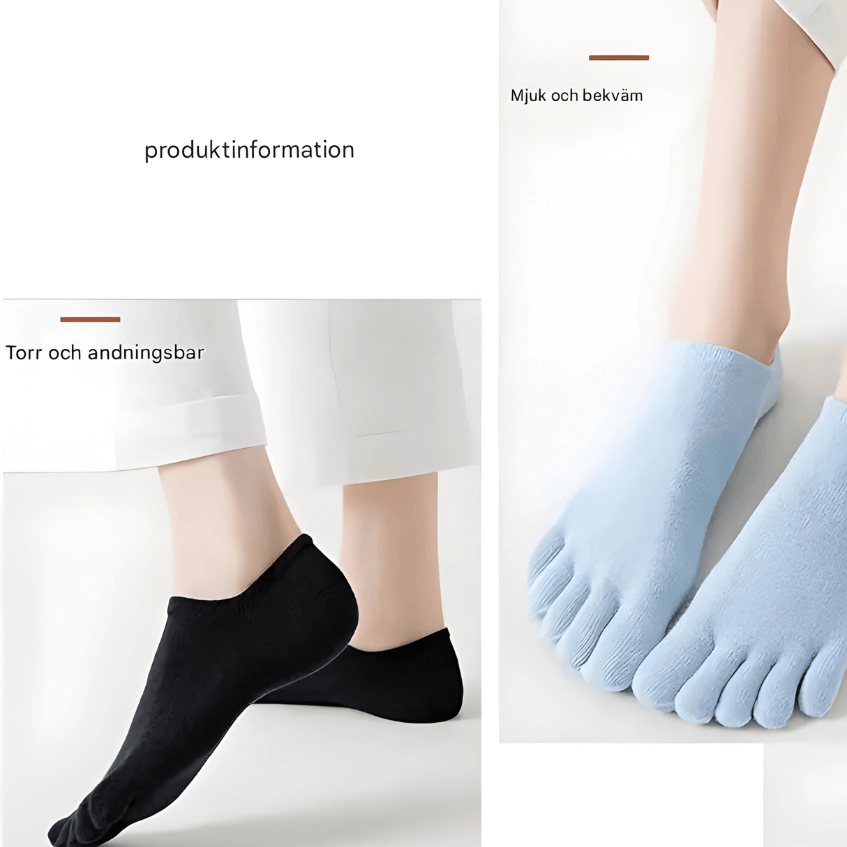 FlexiToe - 5 Paar rutschfeste Yoga- und Pilates-Socken mit fünf Zehen & Bequeme Passform für Tanz und Training