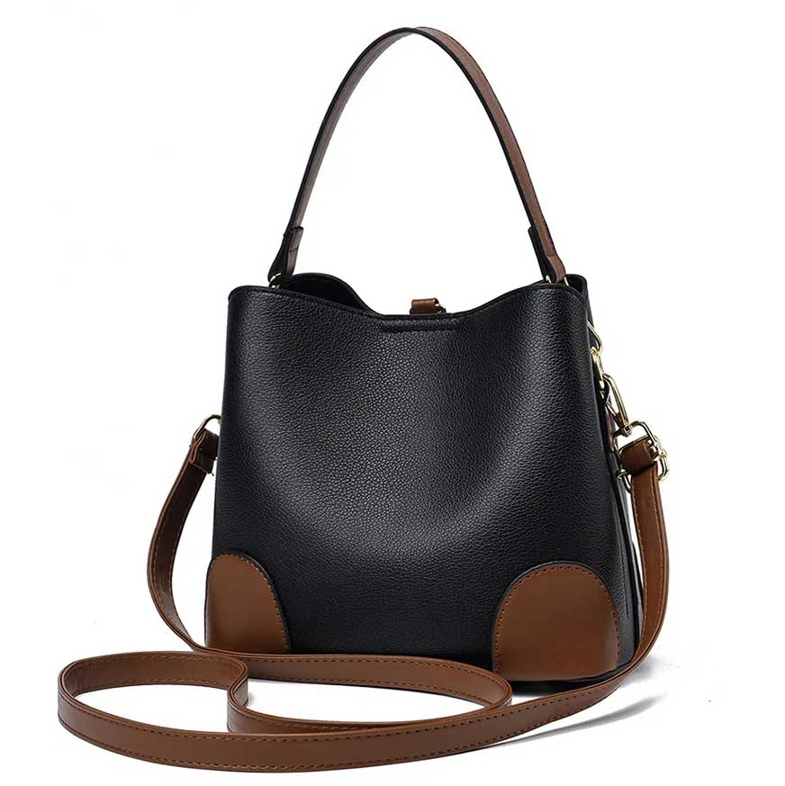 Modeva - Designer inspirierte Vintage Lederhandtasche mit Eimer und Schulterriemen