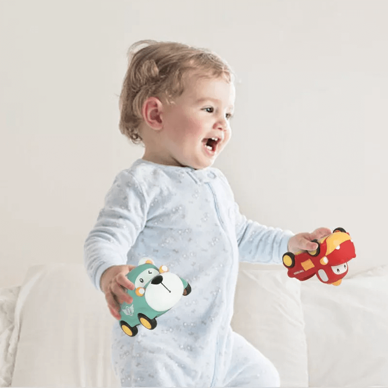 Mini-Nachziehauto für Kleinkinder - Gummiauto-Design und pädagogisches Spiel