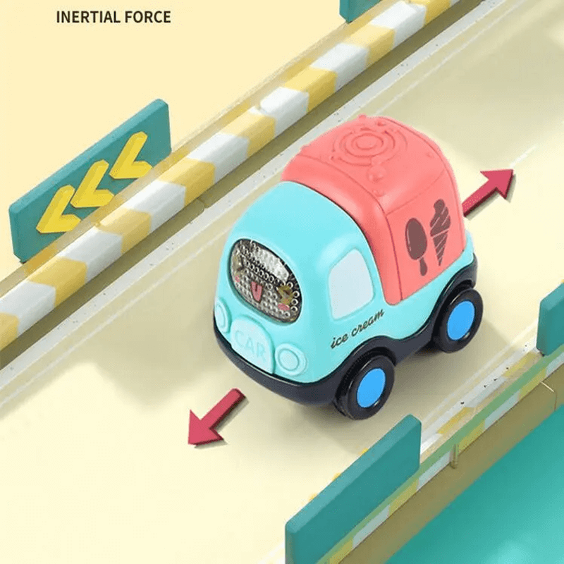 Mini-Nachziehauto für Kleinkinder - Gummiauto-Design und pädagogisches Spiel