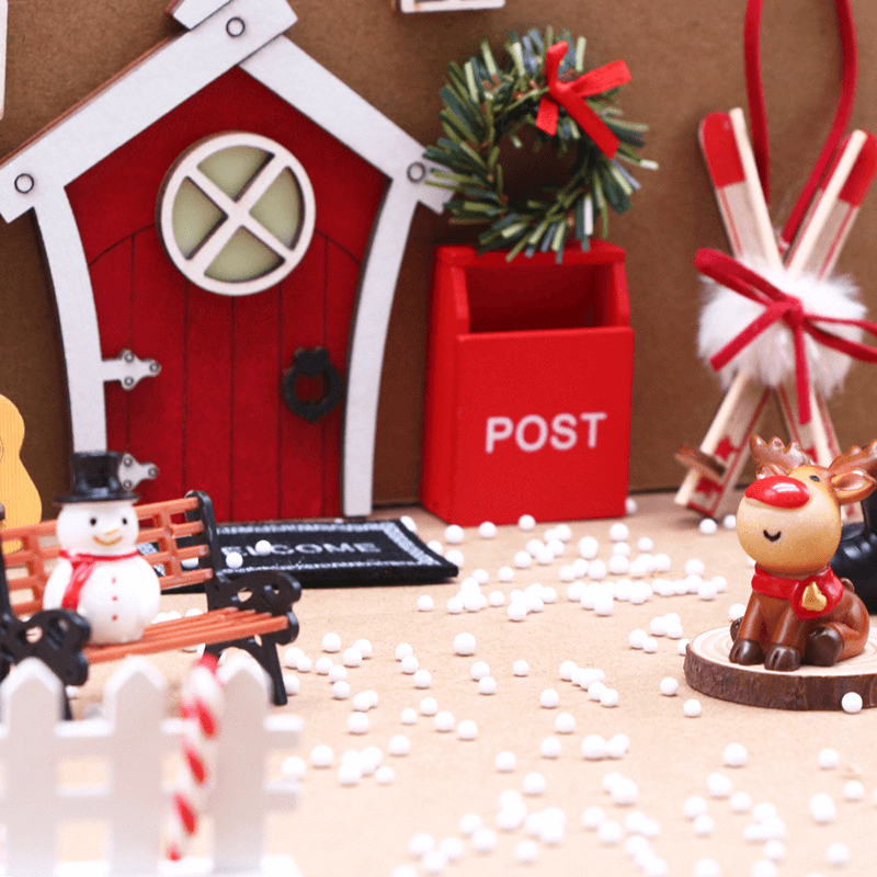 Weihnachtsdekoration Miniaturenset Haus des Weihnachtsmannes