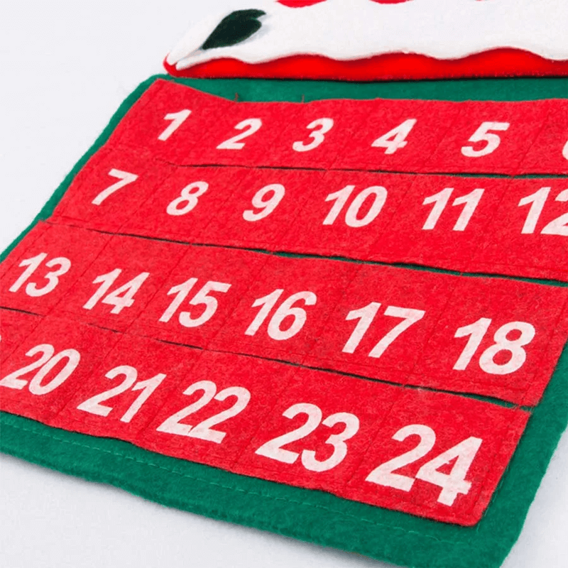 Stoff-Adventskalender Countdown - Weihnachtsmann 24 Tage