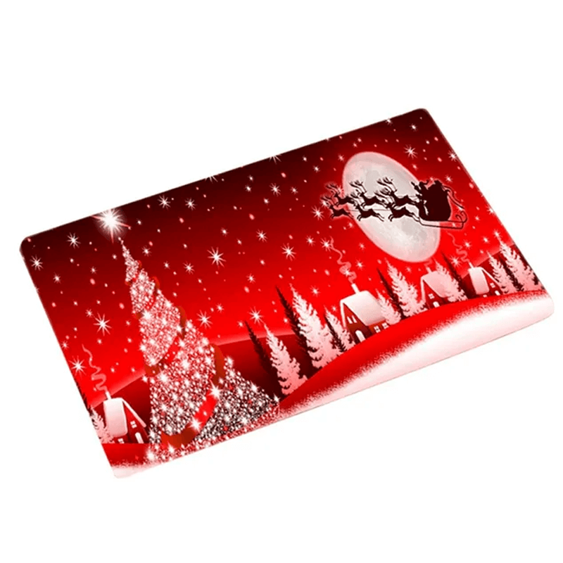 60x40 cm Willkommensflanell-Weihnachtsteppich - Frohe Weihnachten, Weihnachtsmann, Stern, Rentier