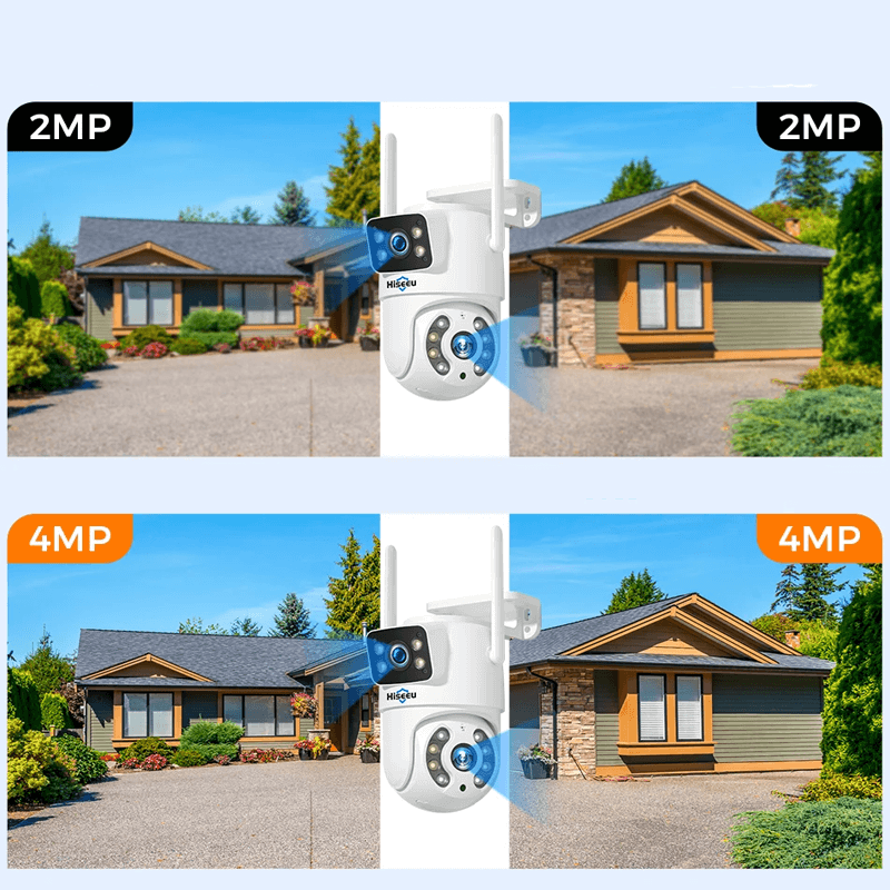 360° WiFi Dual Lens Surveillance Camera | AI Human Detection, Nachtsicht, IP66 & Mobile Control
