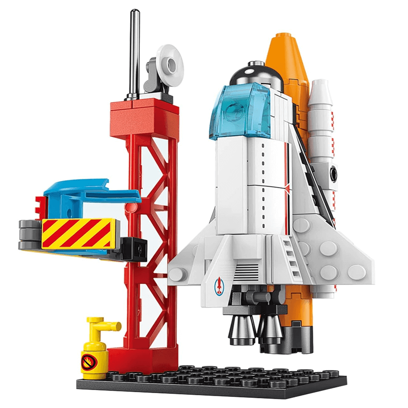 AstroPlay - Weltraumraketen-Bausatz mit Astronautenfigur und Startrampenblock für Kinder