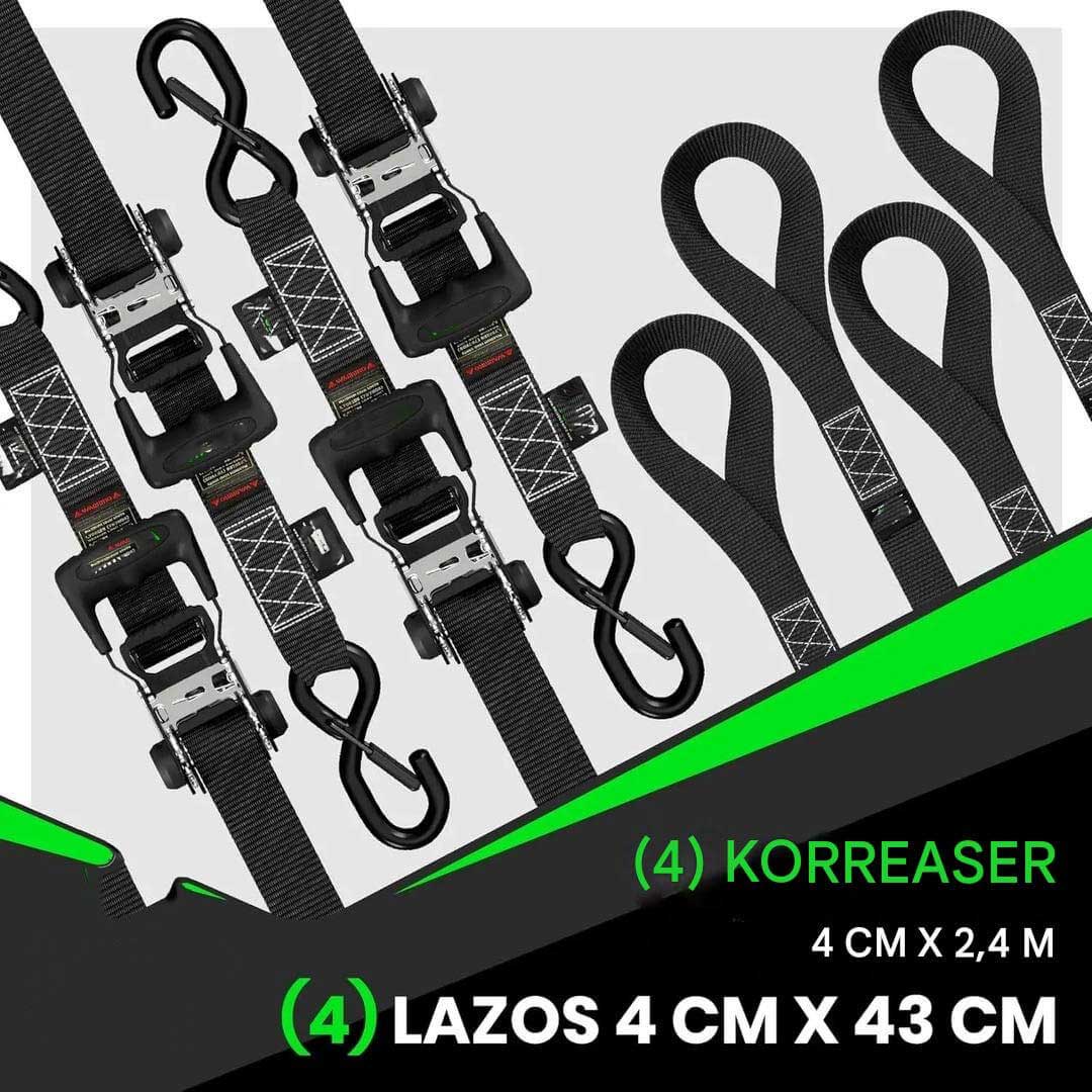 TightHold - Retractable Lashing Kit 4er-Pack | Selbstaufrollende Zurrmittel für einfache und stabile Ladungssicherung